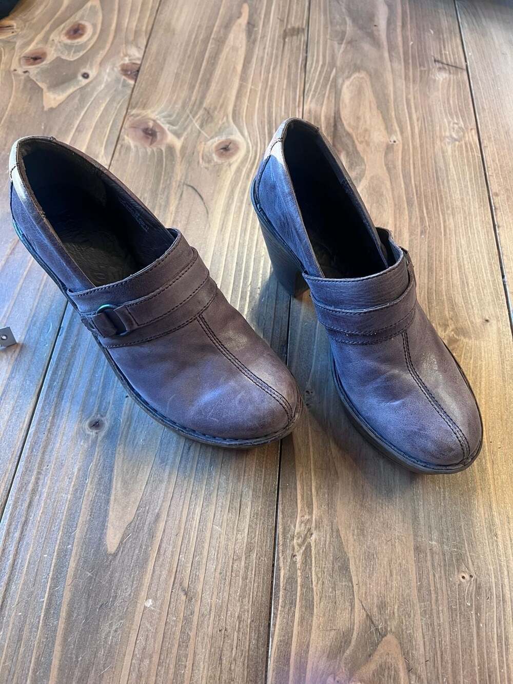 Born Haddon Clog Size 11 Brown Leather Heel Clogs